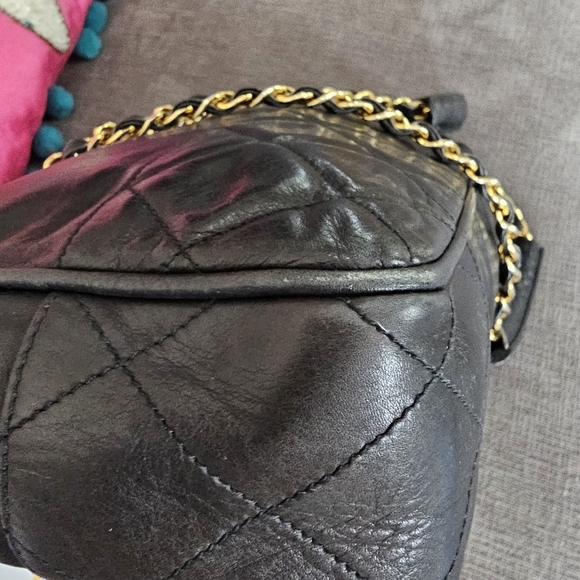 CHANEL Chain Tote Shoulder Crossbody Bag Lambskin Black 100% Authentic Guarantee - Picture 6 of 16